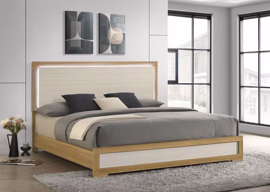 Cama Solomon con panel LED QUEEN