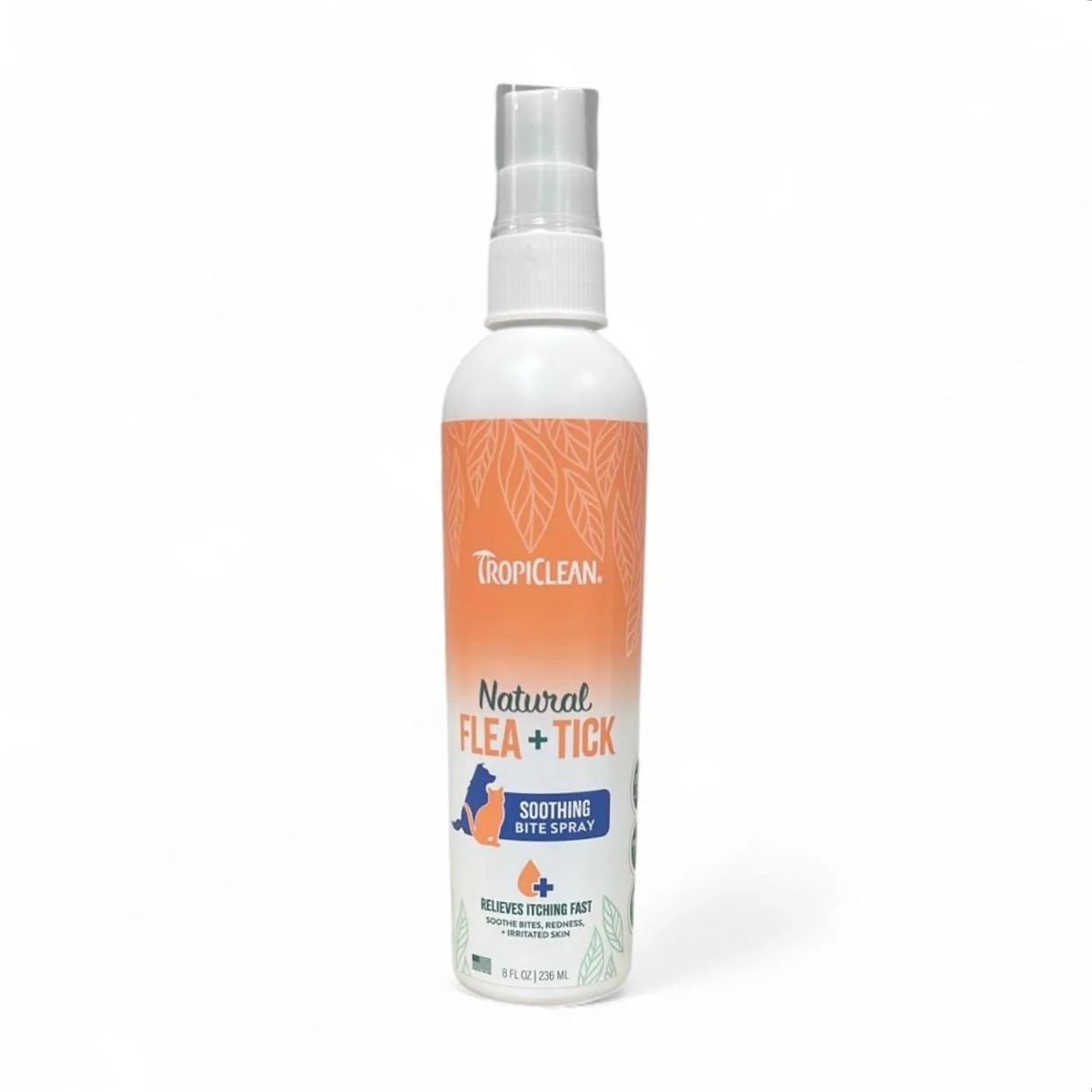 Spray calmante para picaduras de pulgas y garrapatas