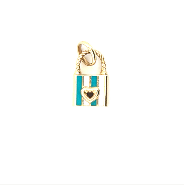 Colgante de diseño en oro amarillo de 14 quilates. Peso: 1,9 g