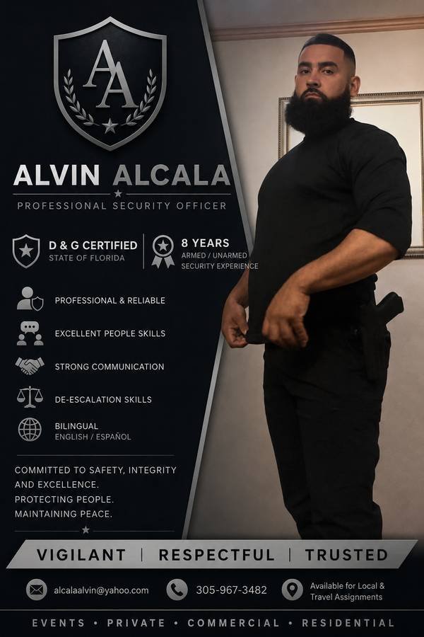 Ofrezco servicios de seguridad profesional