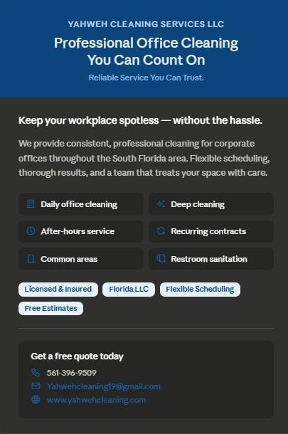 Se ofrece servicio de limpieza profesional para oficinas corporativas