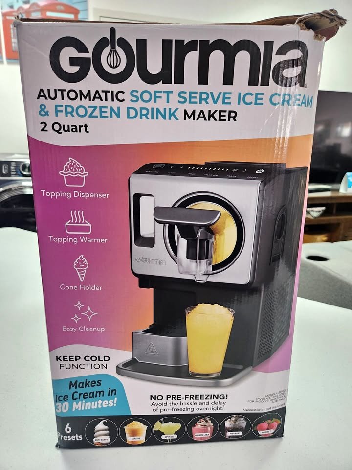 Máquina automática para helados cremosos y bebidas heladas- Marca Gourmia - NUEVO