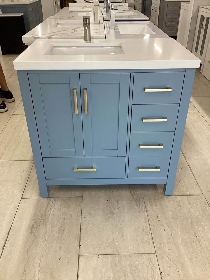 Mueble de baño azul de 91 cm - disponible en tienda