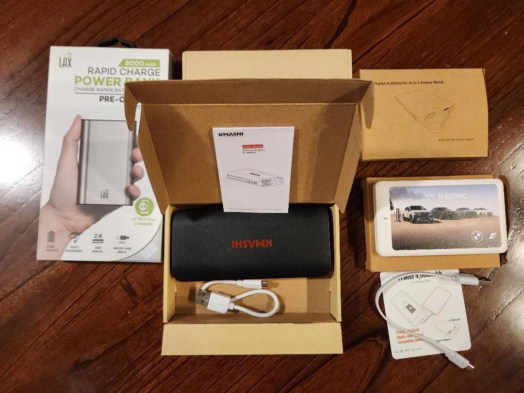 Paquete de 5 baterías portátiles para celular de LAX, BMW y Kmashi- NUEVOS