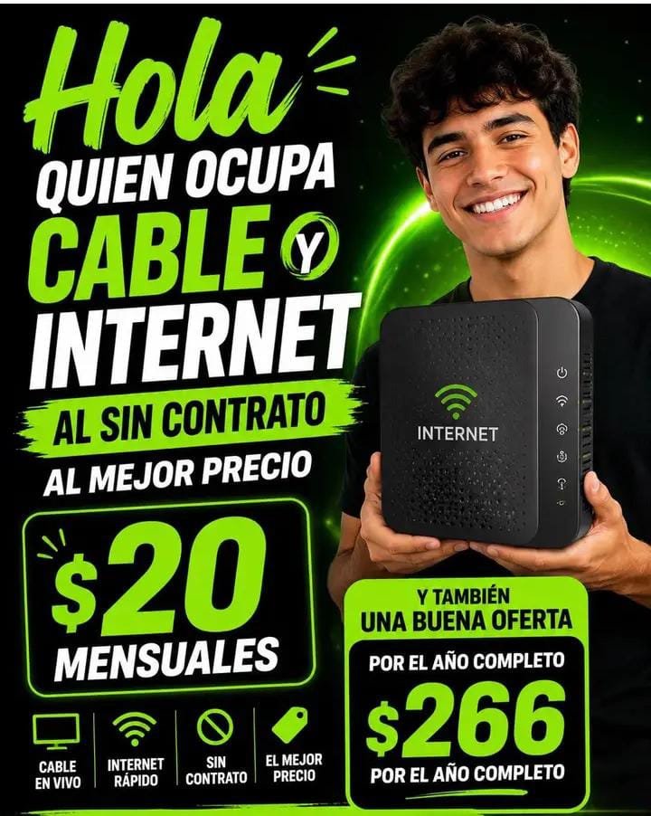Haz el cambio hoy. Internet de 2000GB ilimitado por $20. al mes fijo con el prim